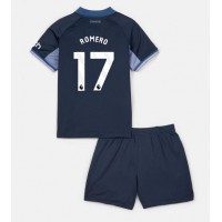 Tottenham Hotspur Cristian Romero #17 Replika babykläder Bortaställ Barn 2023-24 Kortärmad (+ korta byxor)